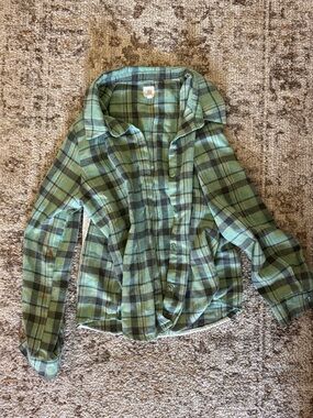 Kids Green Plaid Button-Up Shirt